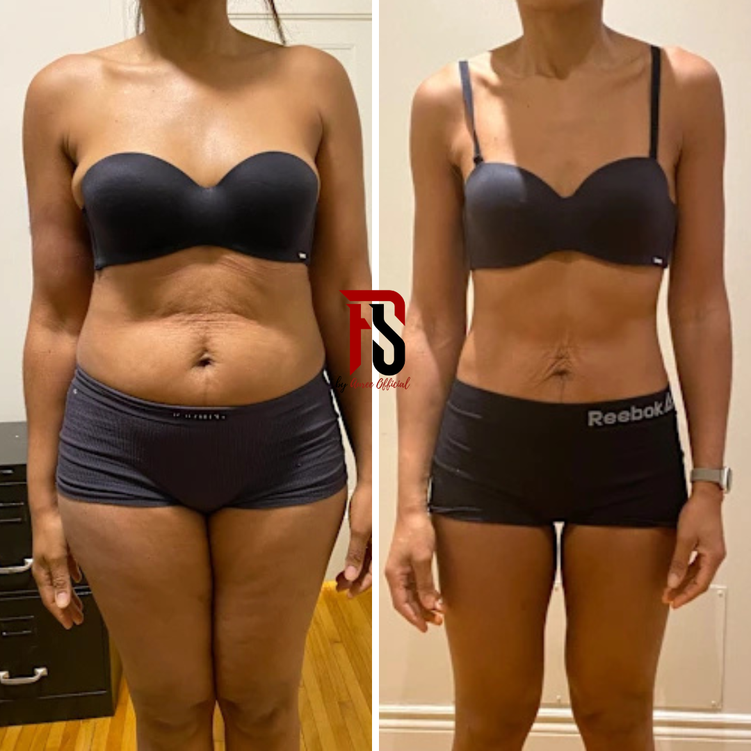 Transformation avant après de face 1